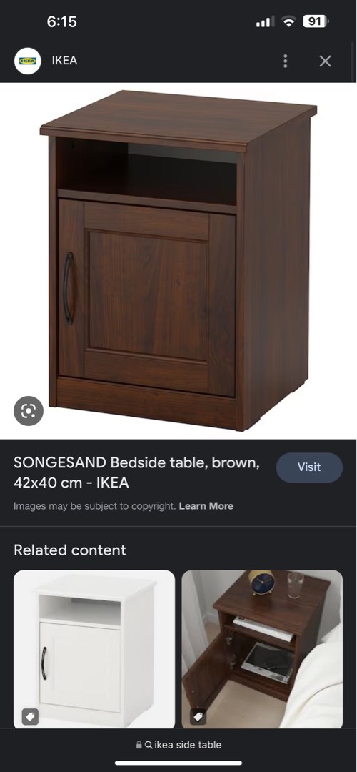 IKEA bed side table, Furniture & Home Living, Furniture, Shelves, & Racks on Carousell