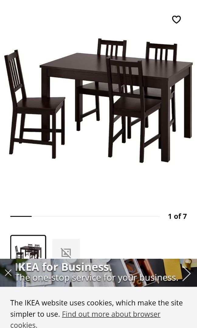 Ikea LANEBERG / STEFAN Dining Table Set, Furniture & Home Living