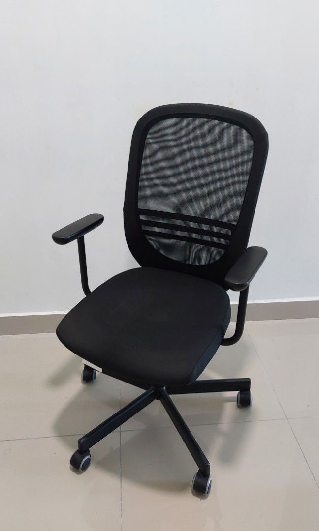 Ikea office chair with armrests, Flintan chair, black office chair