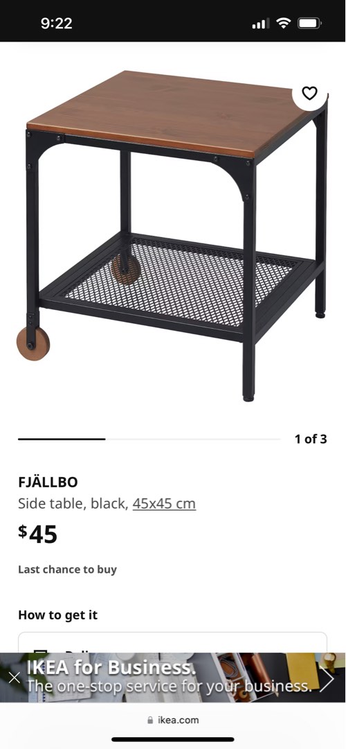 Ikea Side Table FJALLBO, Furniture & Home Living, Furniture, Tables