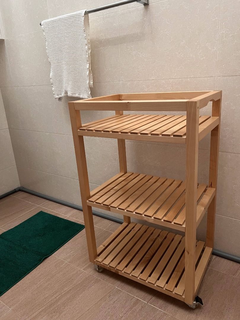 IKEA WOOD TROLLEY, Furniture & Home Living, Bathroom & Kitchen Fixtures