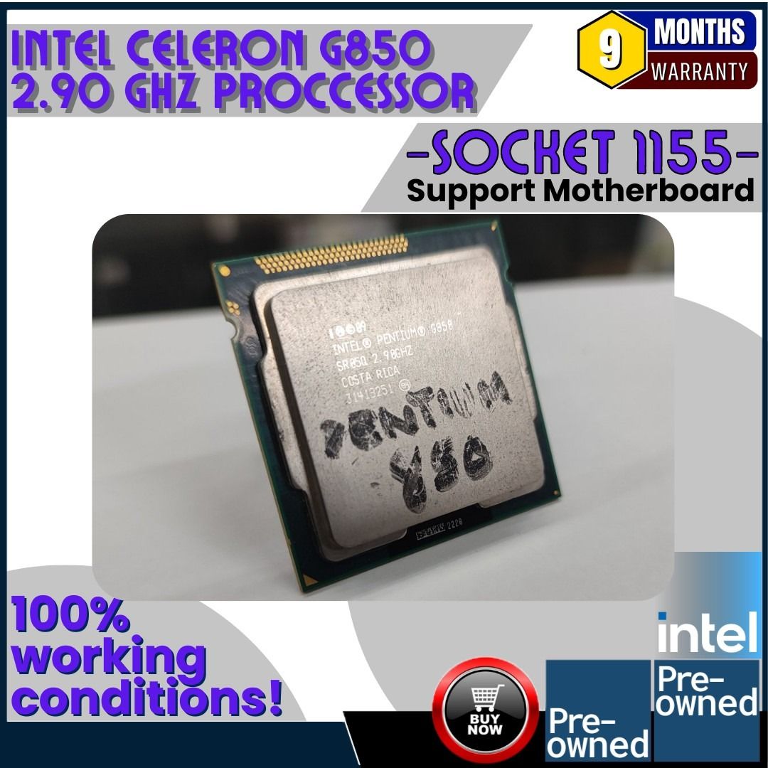Intel Pentium G850 2.8GHz Dual-Core Sandy Bridge Support mother Socket ...