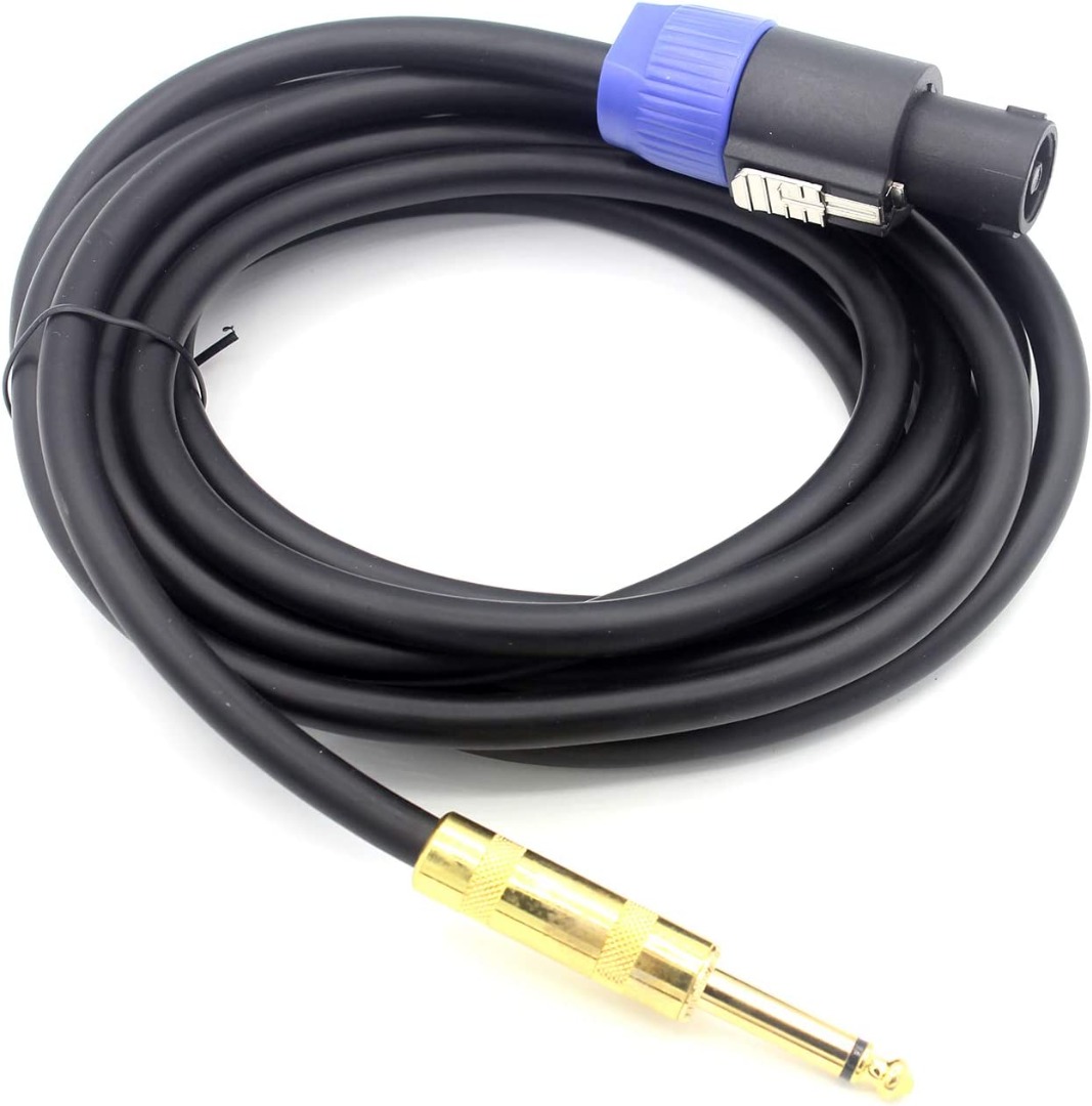 J034) Professional Speakon to 1/4 PA DJ Speaker Cable, Phono 6.35mm to