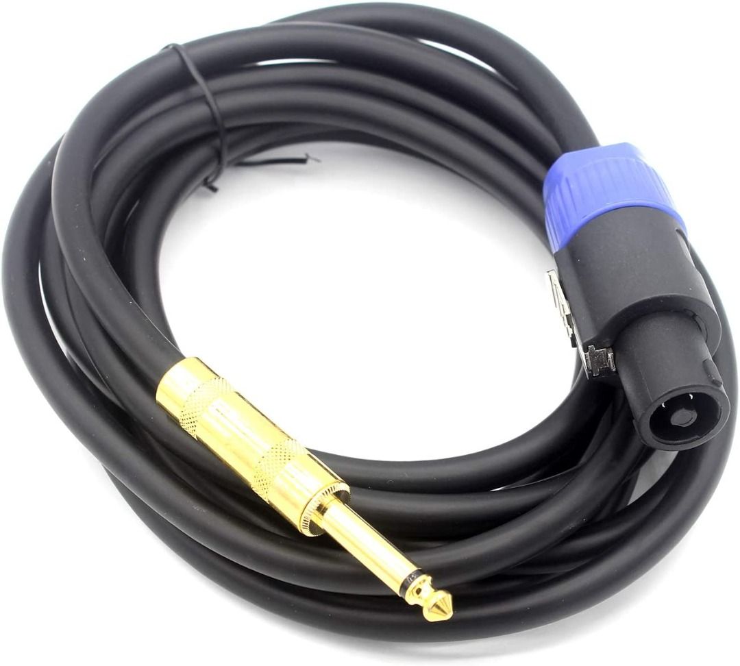 J034) Professional Speakon to 1/4 PA DJ Speaker Cable, Phono 6.35mm to