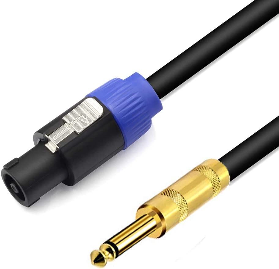 J034) Professional Speakon to 1/4 PA DJ Speaker Cable, Phono 6.35mm to