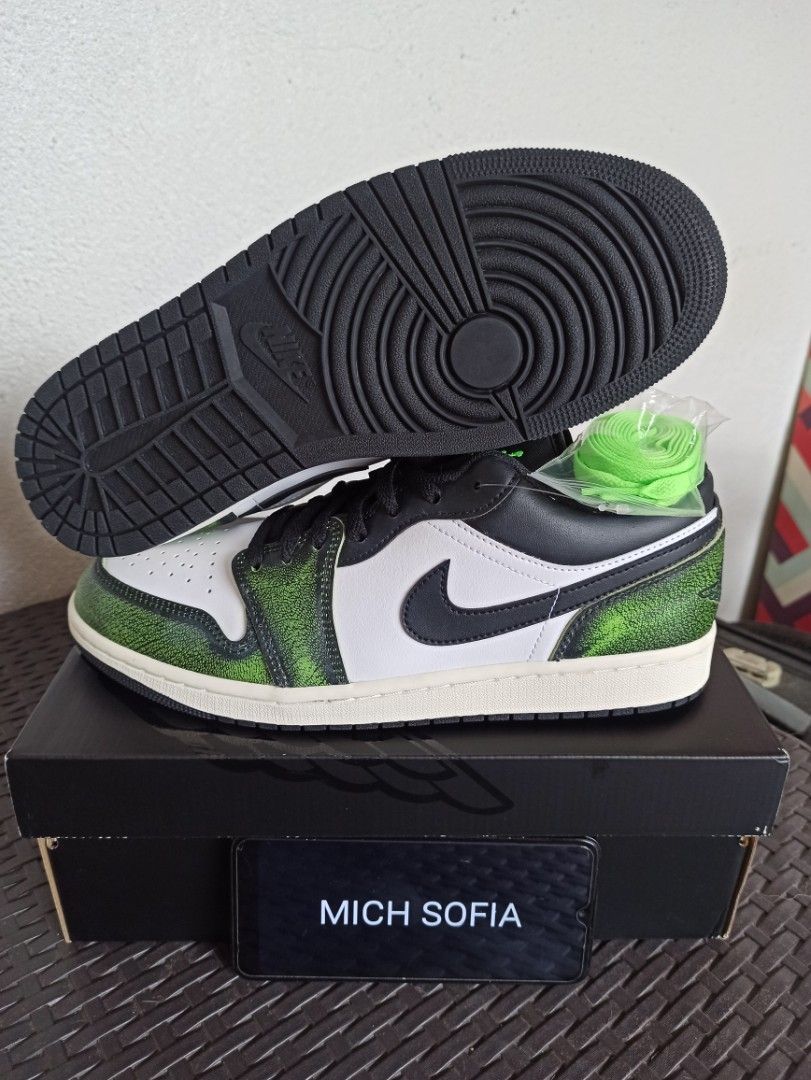 electric green and black jordans