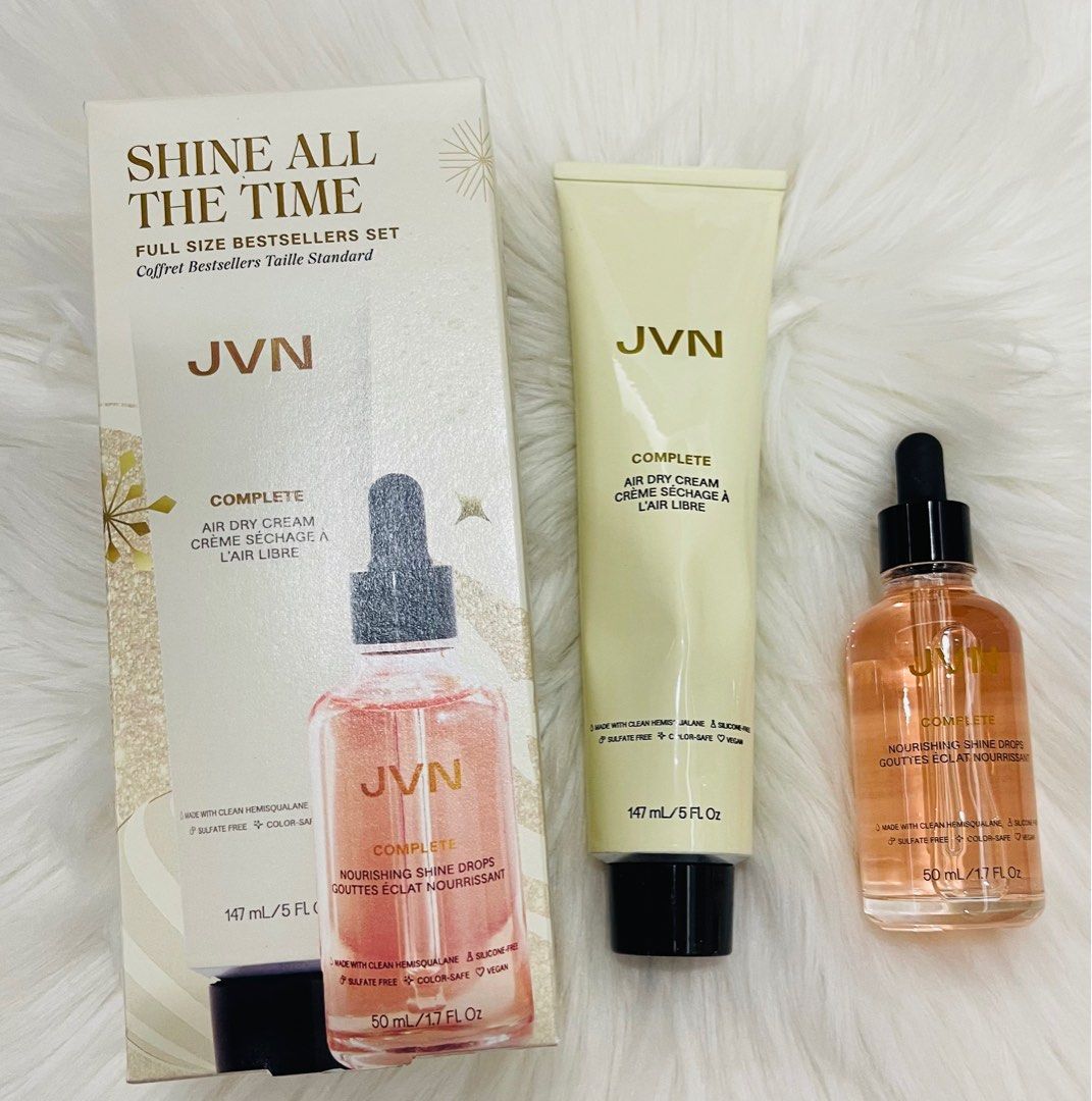 JVN SHINE ALL THE TIME COMPLETE AIR DRY CREAM & NOURISHING SHINE DROPS, Beauty & Personal Care