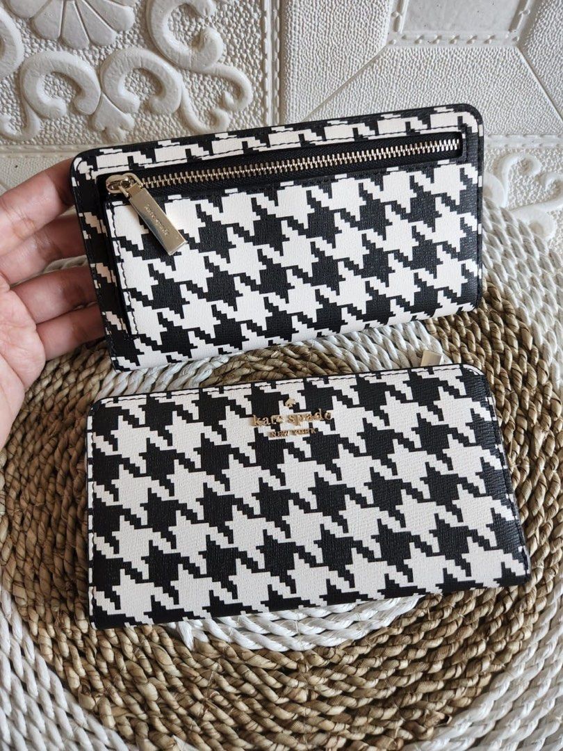 Kate Spade wallet - houndstooth darcy pattern, Women's Fashion, Bags &  Wallets, Purses & Pouches on Carousell