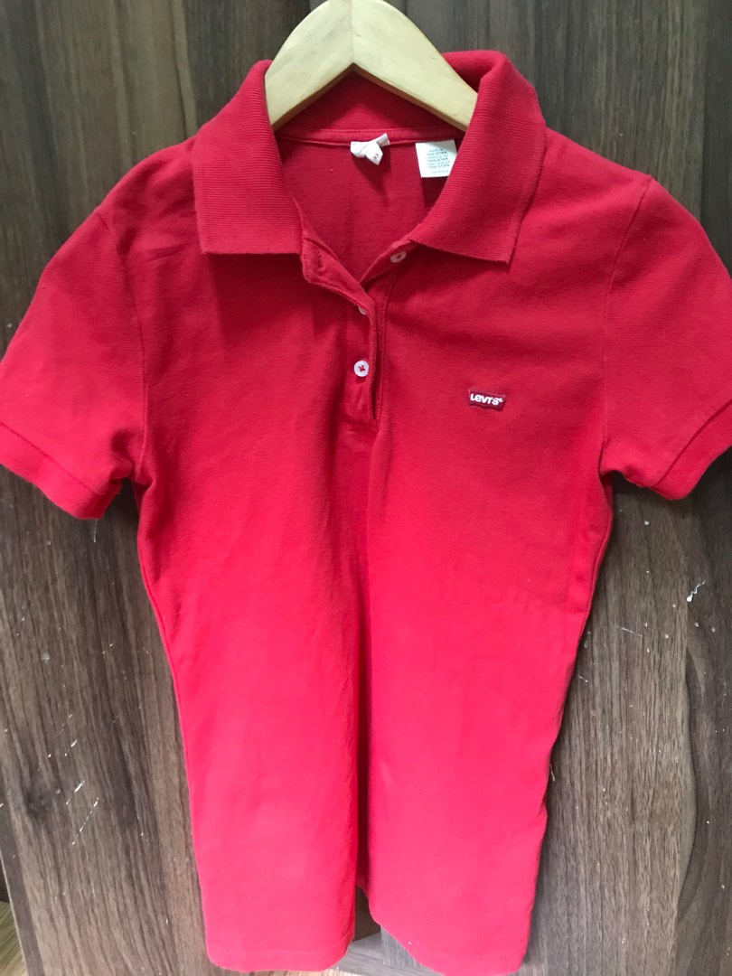 Authentic Levi's red polo shirt, Women's Fashion, Tops, Others Tops on  Carousell