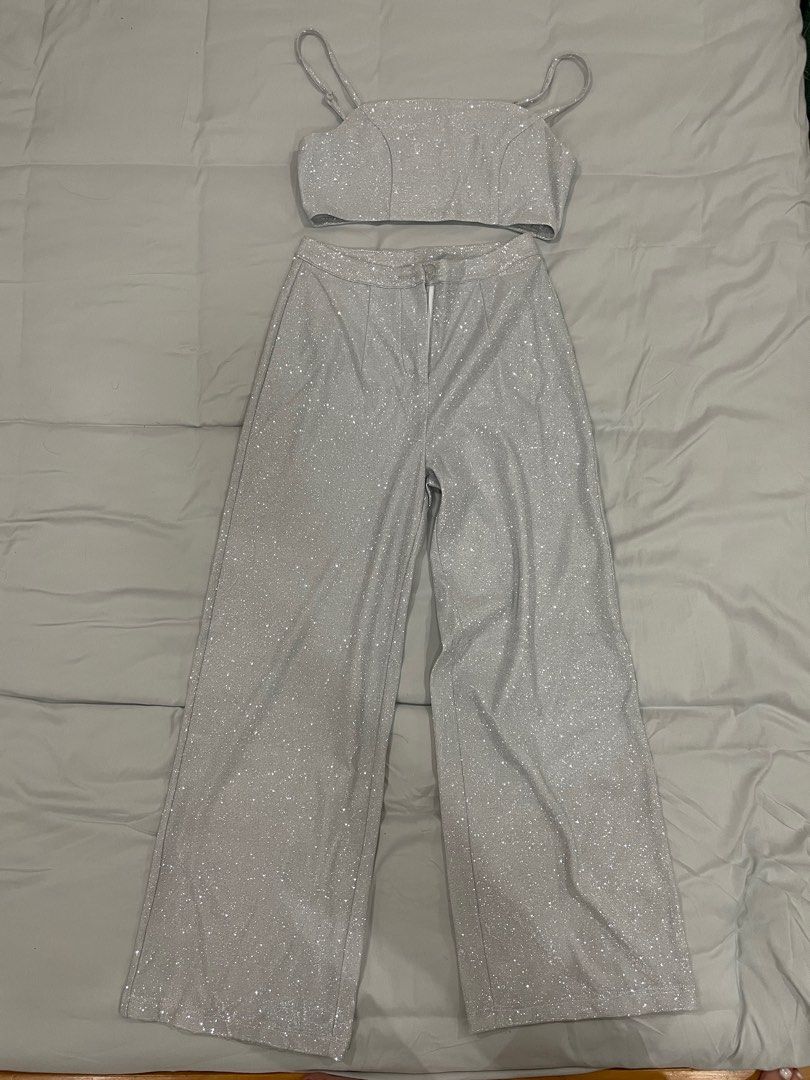 Light blue sparkly set, Women's Fashion, Dresses & Sets, Sets or