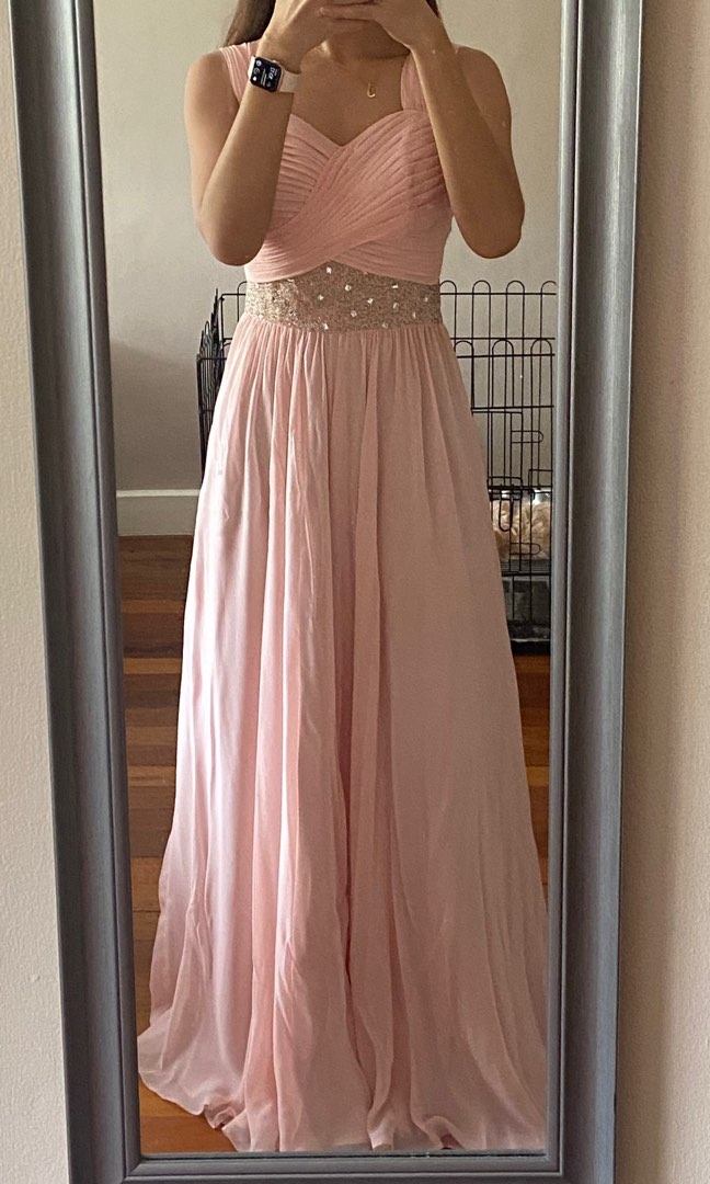 Light Pink Gown, Women's Fashion, Dresses & Sets, Evening dresses