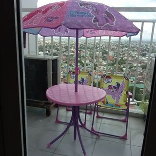 Little Pony Tables and Chairs with Umbrella