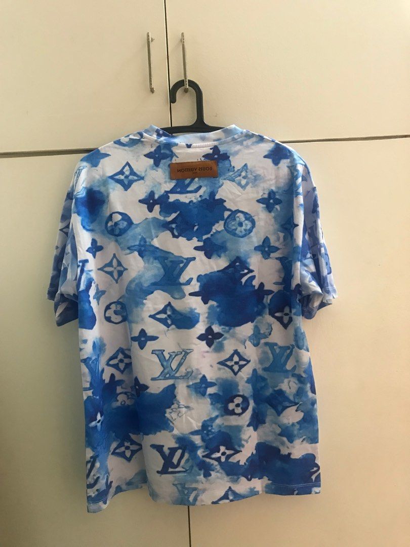 Louis vuitton LV Water Color blue tee t shirt polo, Men's Fashion