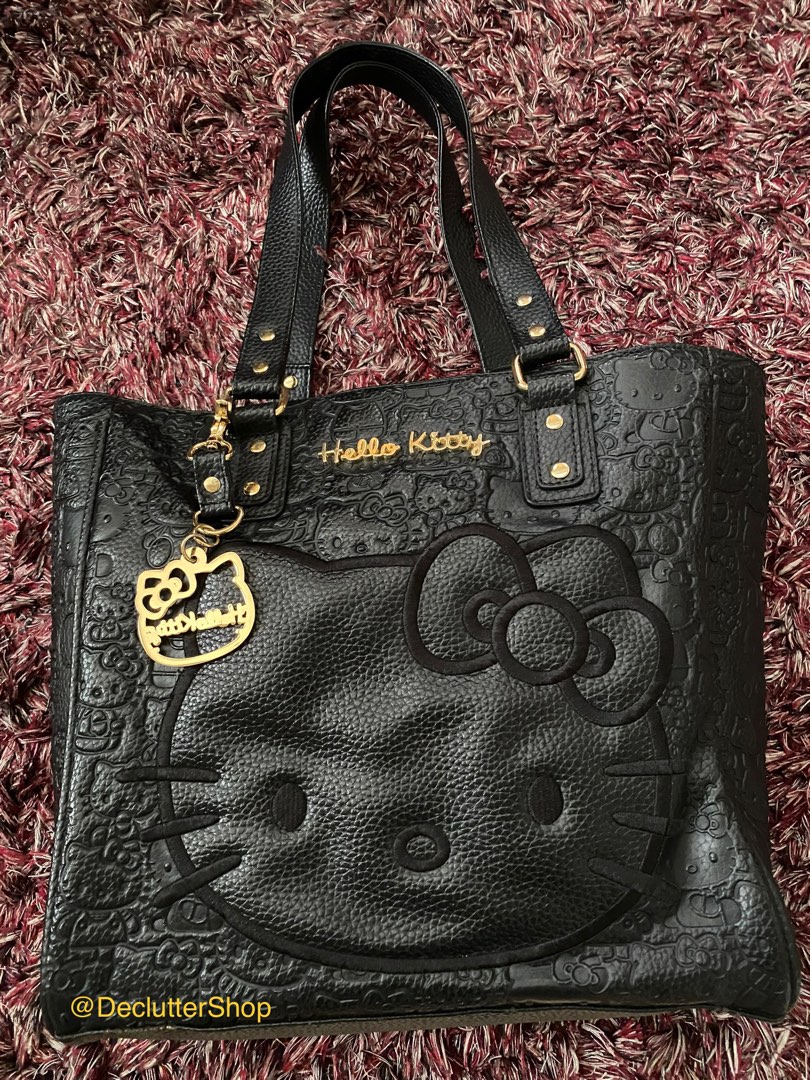 Loungefly Hello Kitty Black Embossed Tote Bag Purse Cute