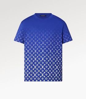 Louis Vuitton Monogram Gradient T-Shirt Ocean Blue, Men's Fashion