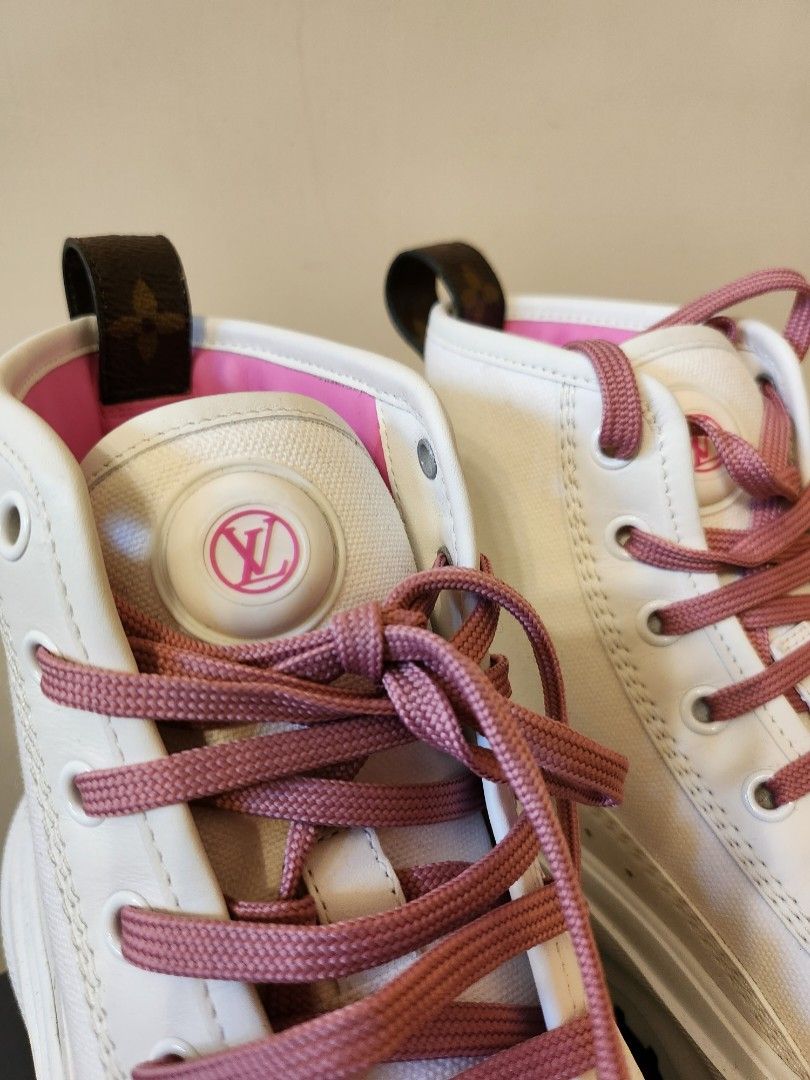 lv squad sneaker boot pink