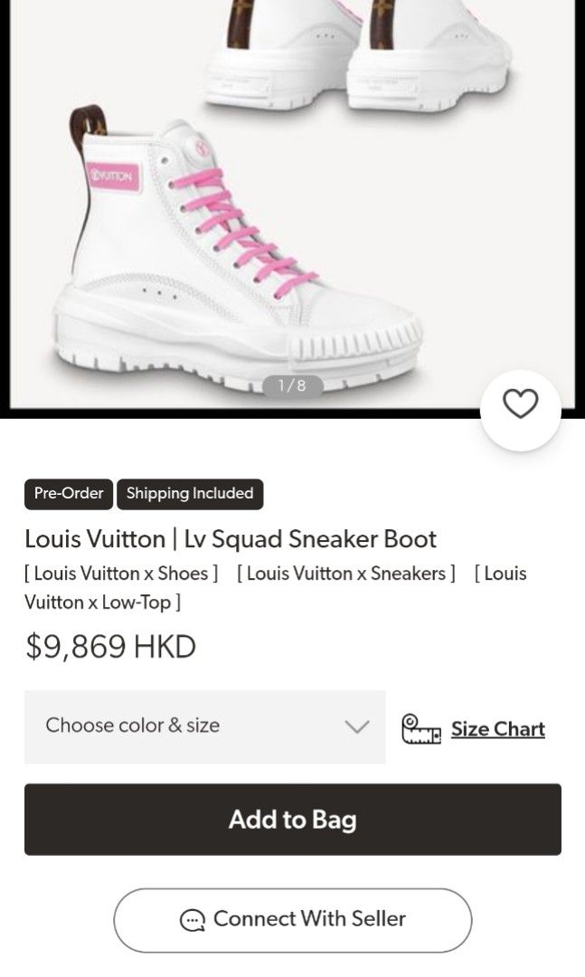 LOUIS VUITTON Canvas LV Squad Sneaker Boots 35 Black 1100663