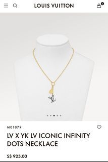 Louis Vuitton LV x YK LV Iconic Infinity Dots Necklace Black White Metal & Enamel
