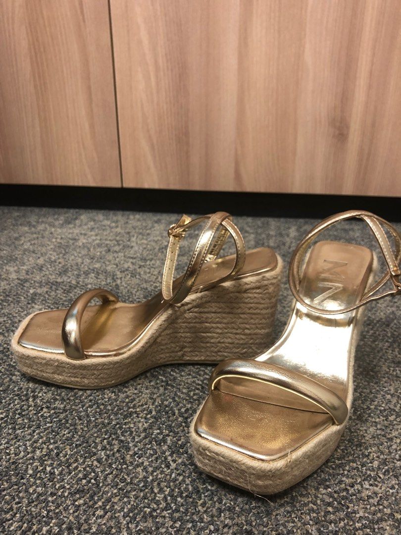 Gold platform cheap wedge sandals