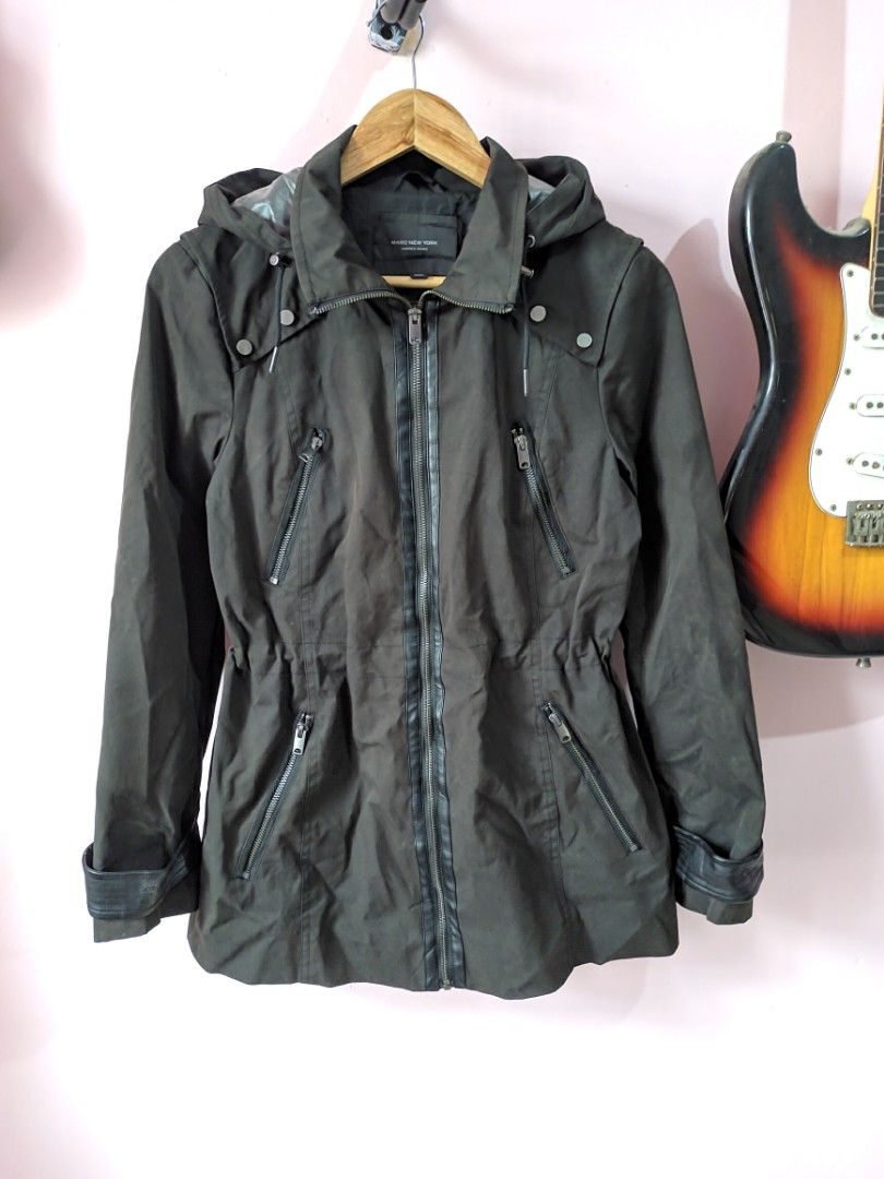 Marc New York Cargo Rain Jacket Detachable Hoodie