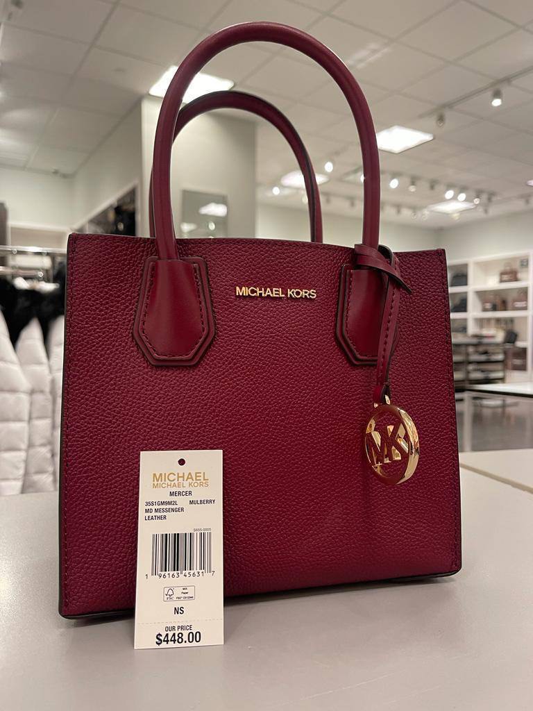 MICHAEL KORS 35S1GM9M2L Mercer Medium Pebbled Leather Crossbody Bag In  Mulberry 