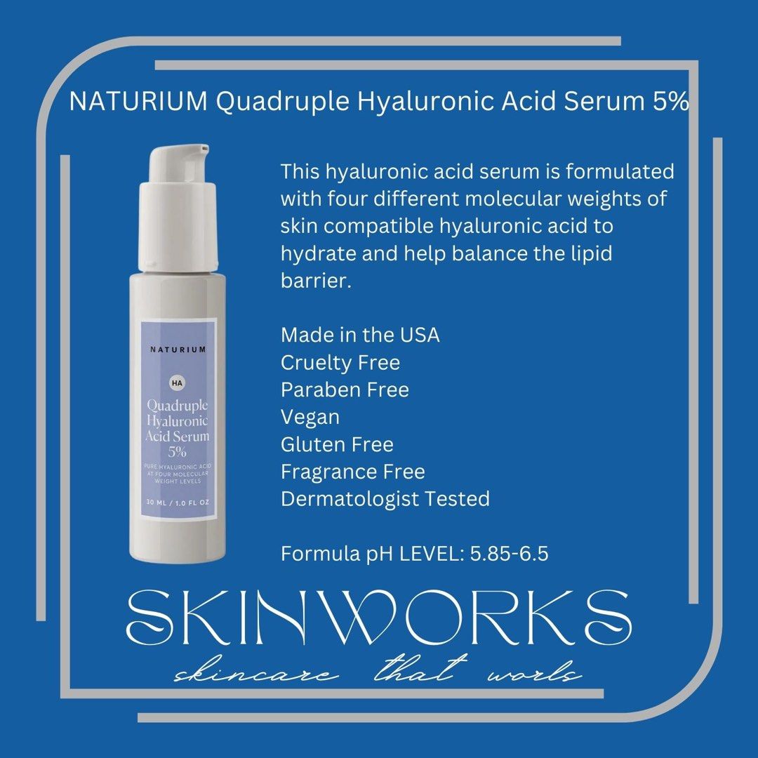 NATURIUM Quadruple Hyaluronic Acid Serum 5. 30ml, Beauty & Personal