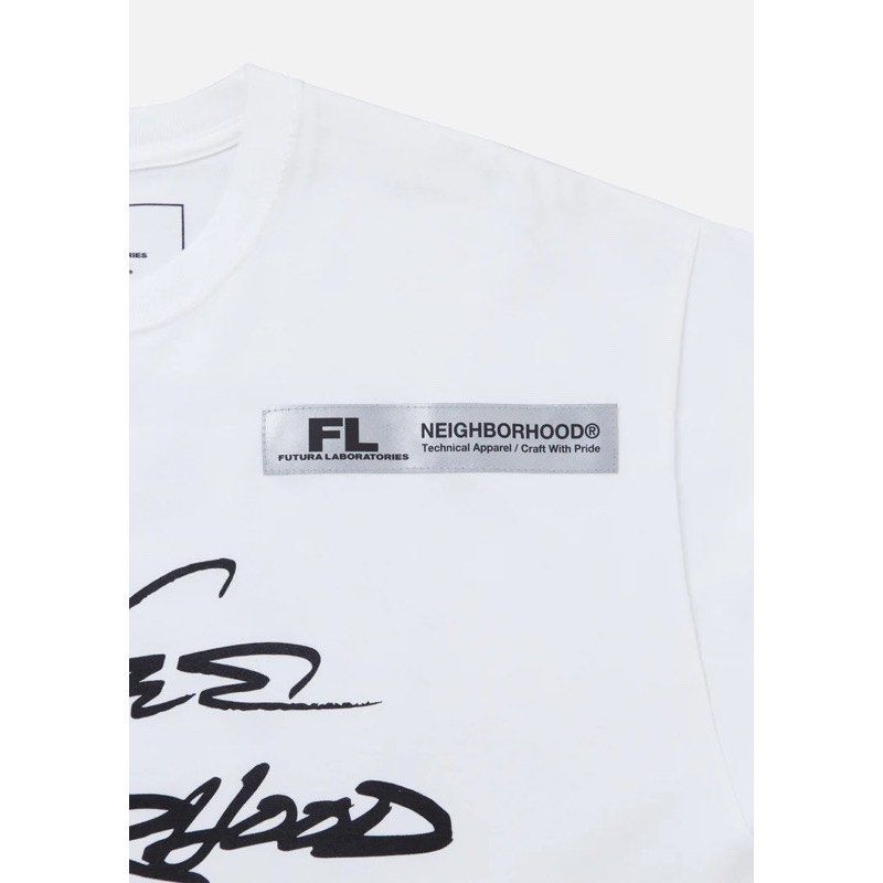 NEIGHBORHOOD HOMESPRAY FL-007 CREWNECK SS . CO nbhd 聯名白色短袖