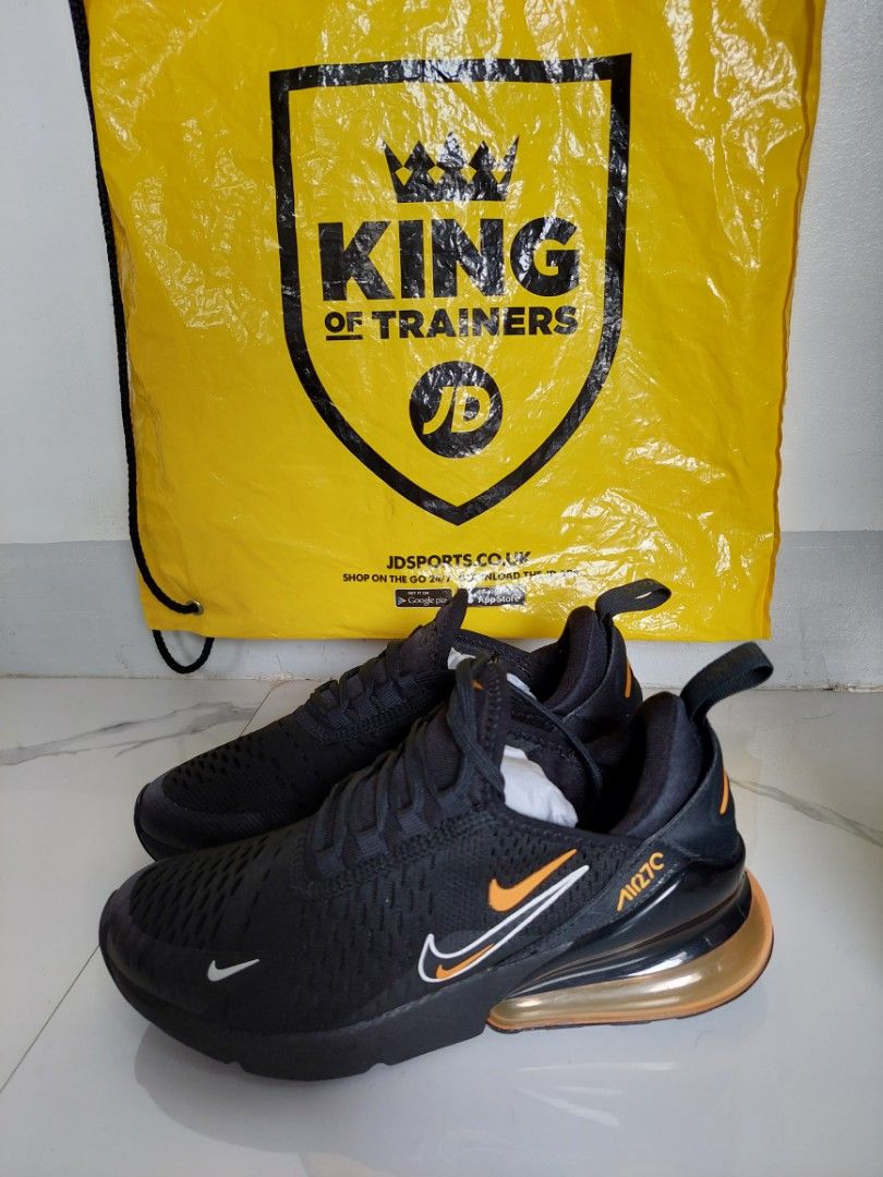 nike air max 270 black and orange