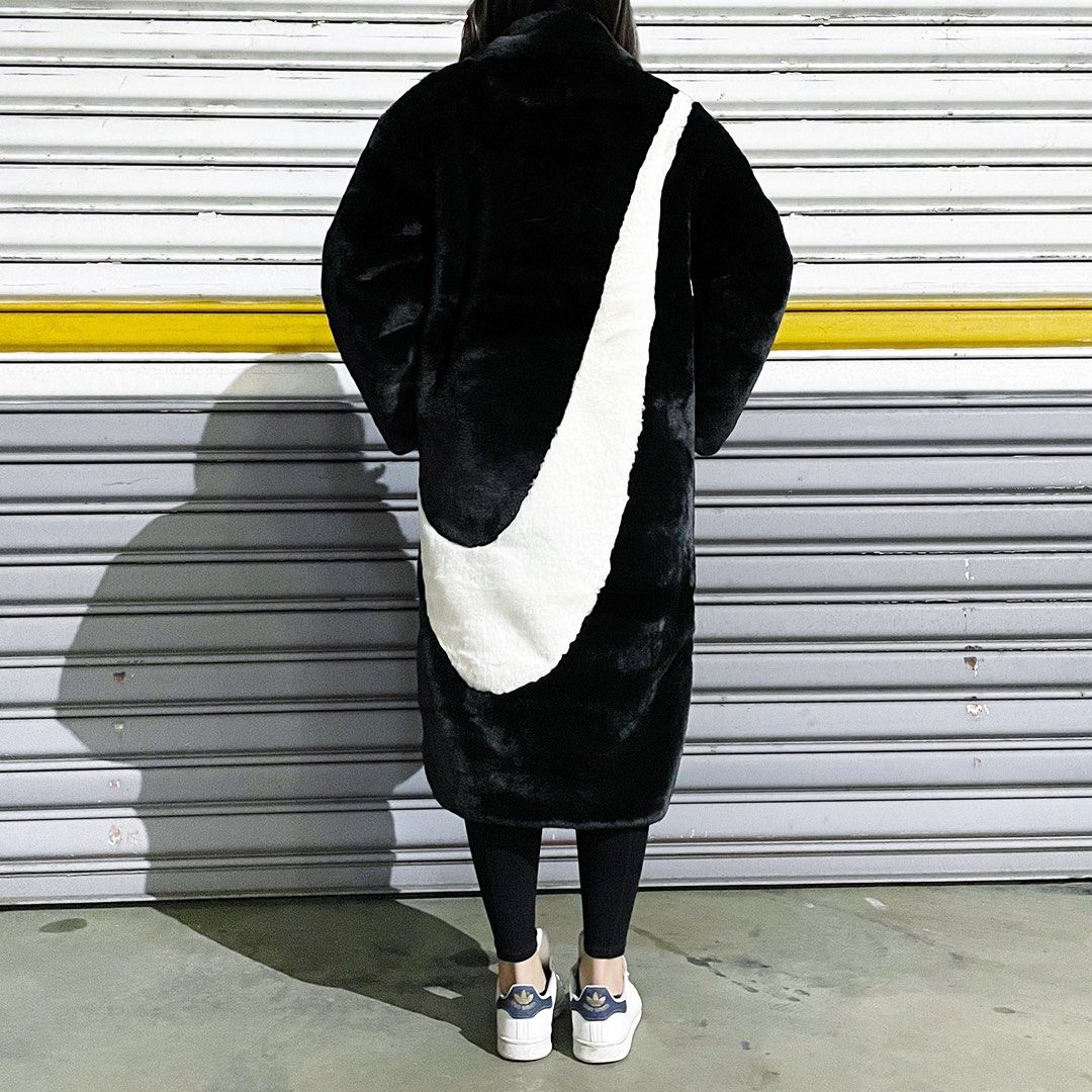NIKE AS WNSW FX FUR GFX AOP LNG JKT 大LOGO 外套保暖拉鍊口袋