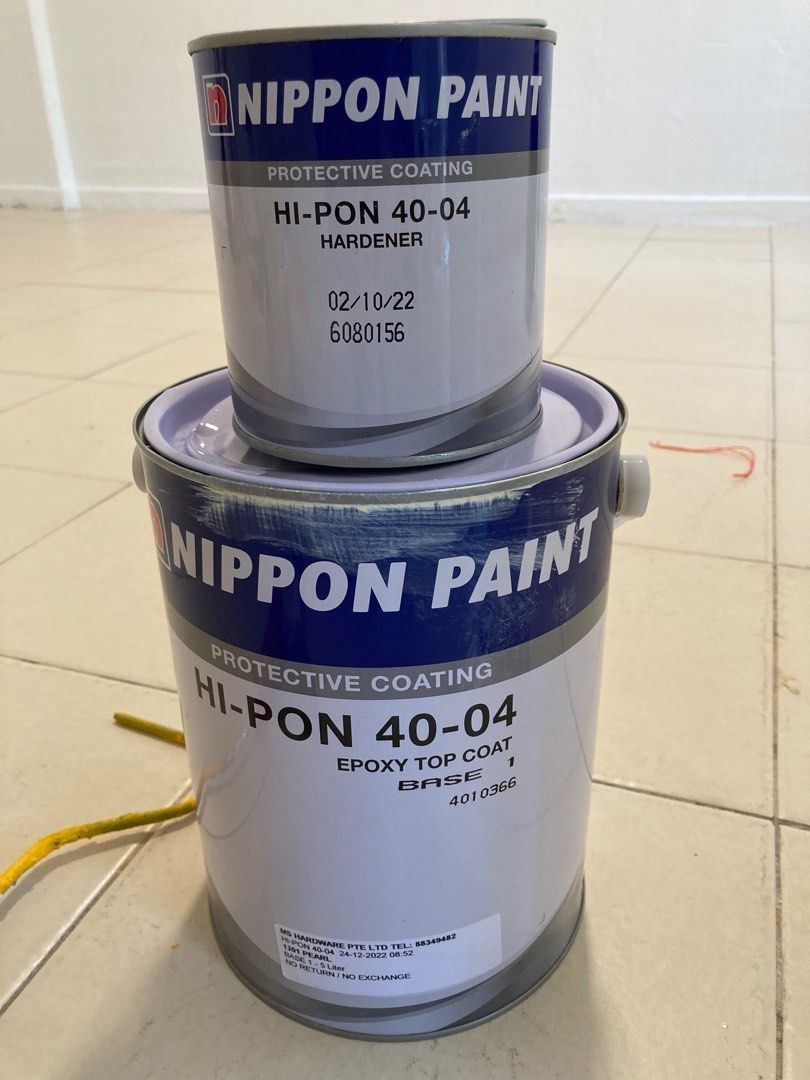 Nippon Paint Epoxy Top Coating With Hardener HIPON 4004 (4L + 1L), Furniture & Home Living