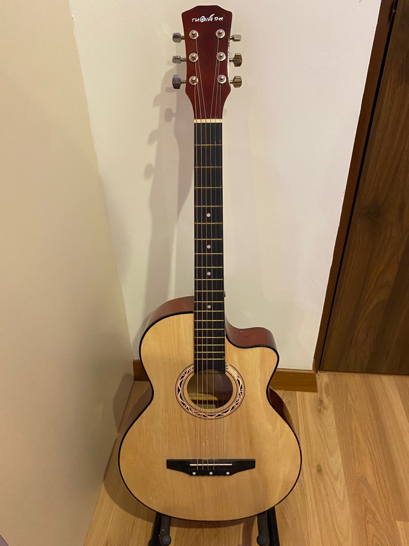 Olive tree natural wood guitar Hobbies Toys Music Media