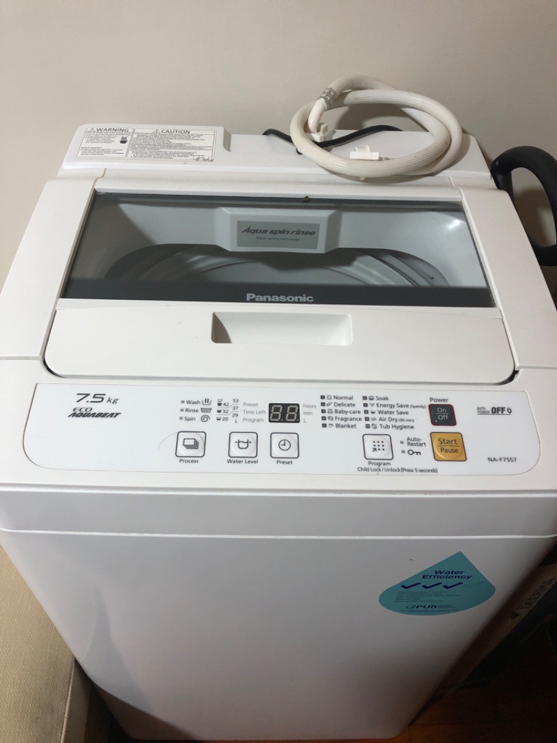 Panasonic washing machine top load 7.5 kg, TV & Home Appliances