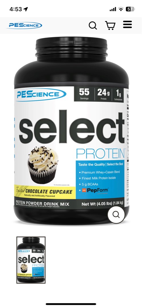 PEscience Frosted cupcake protein powder, Health & Nutrition, Health