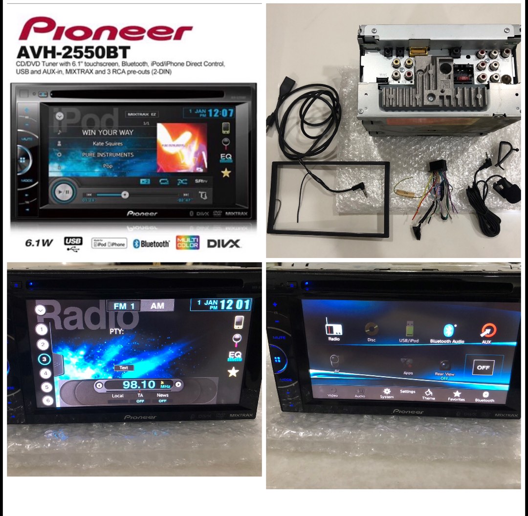 Pioneer AVH-X2550BT - DVD/CD EQ USB Bluetooth AppRadio Mode Radio ...