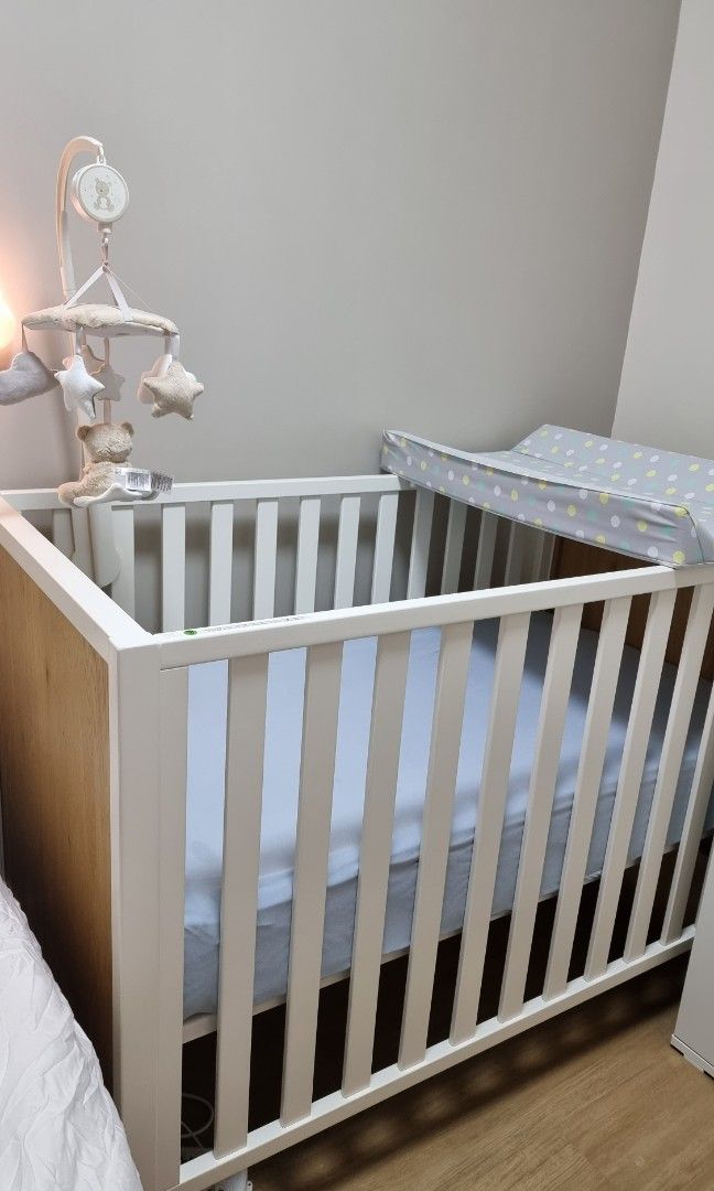 Pottery barn grey crib deals