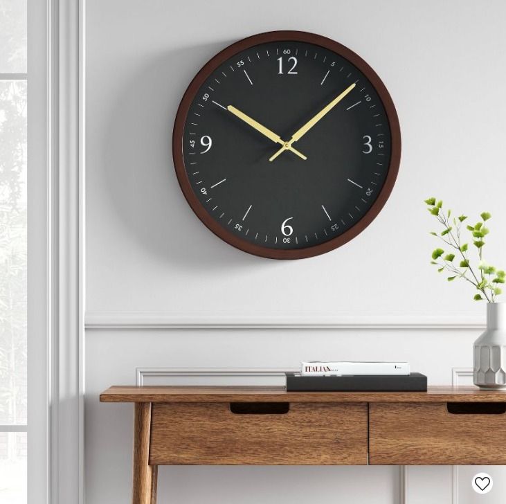 Project 62 (by Target) Analog Wall Clock Walnut Woodgrain 20" or White