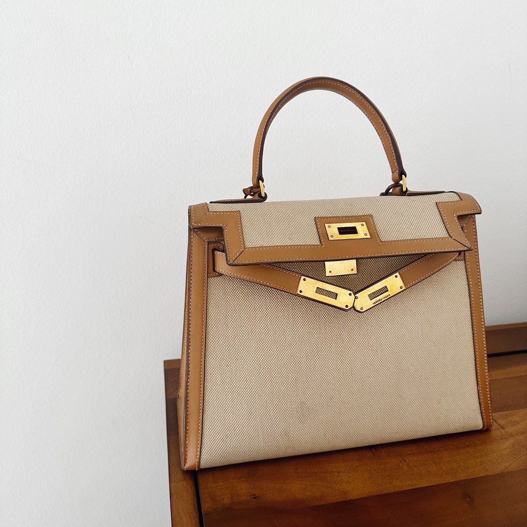 Sent for SPA Rare Kelly Canvas 28 Vintage Chamonix Hermes