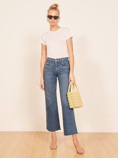 Reformation Petite Flare Cropped Jeans