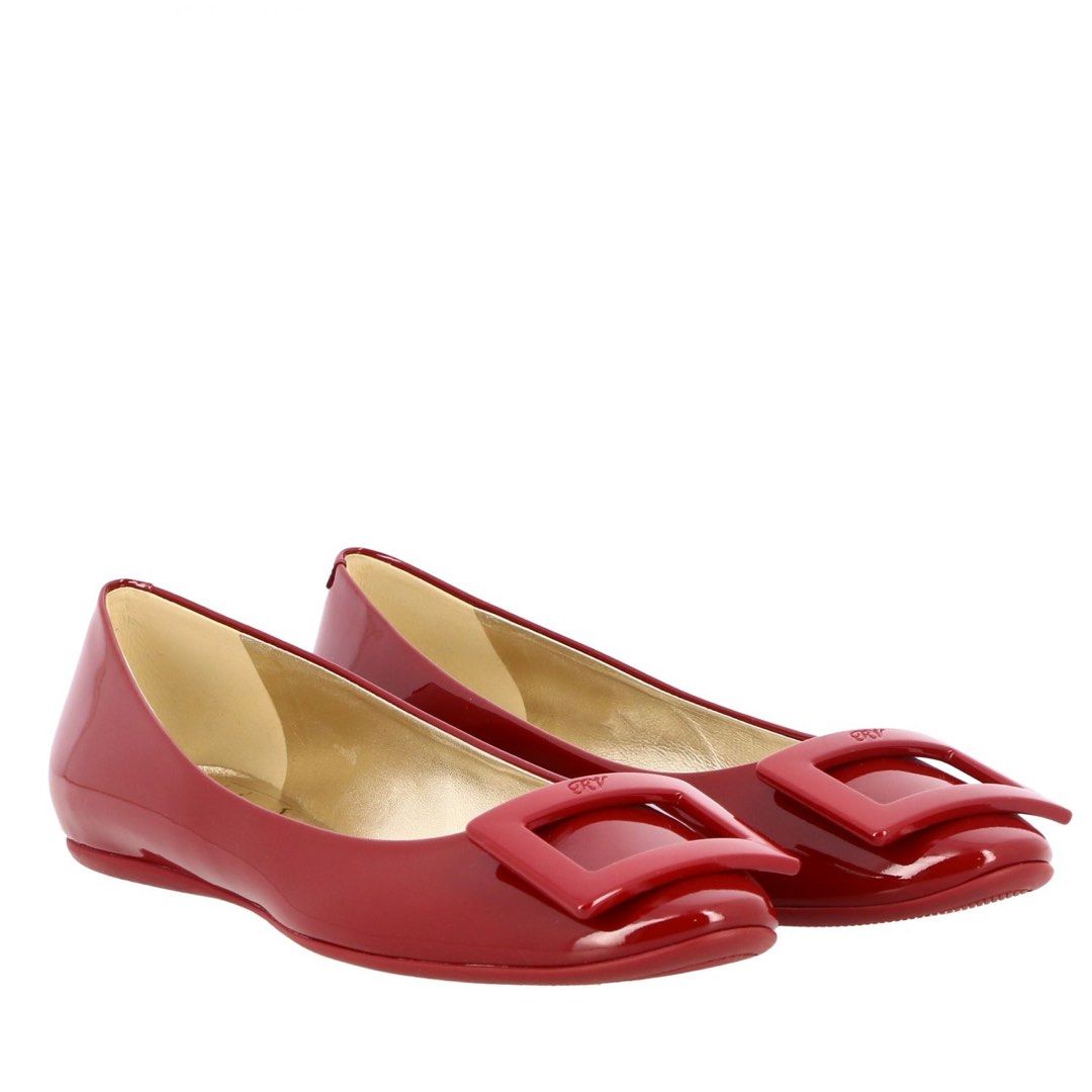 Roger vivier red flats best sale