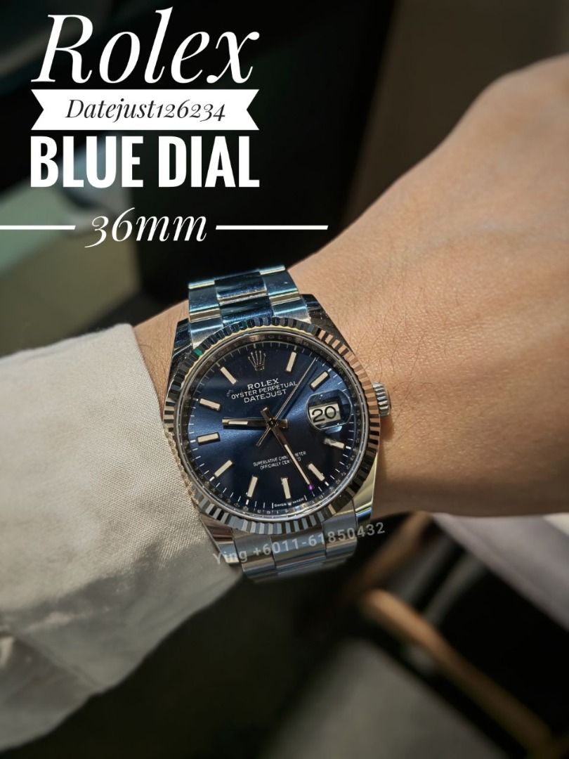 rolex datejust blue dial 36mm
