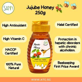 BUY 1 FREE 1 **While Stocks Last!!*** SANN Honey Jujube Honey 250g 100% Pure Natural Halal HACCP Certified SANN Brand 红枣蜂蜜 250 克 100% 纯天然清真HACCP 认证 SANN 牌子
