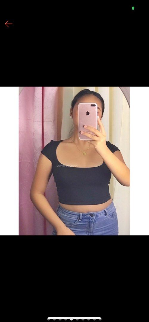 Scoop Neck Dainty Black Top (Category: Shirts) located in Las Pinas. Submitted by sgon222 (Listing ID 1210142044, Image 2). Description: ‼️ READ ME PLS ‼️ Rfs: fit isn’t bagay on me Got this from shopee Measurements: Bust: 25.5 Length: 15 Pm for more info - Shipping will be shouldered by the buyer - MOP: Gcash - 2 day reservation only - STRICTLY NO RETURNS, REFUNDS, AND CANCELLATIONS - ONLY RESERVE IF U’LL ACTUALLY BUY.
