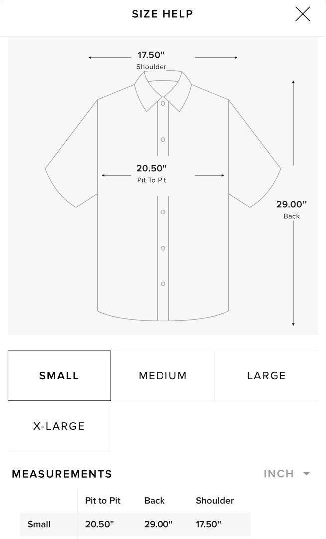 Carhartt wip size top chart