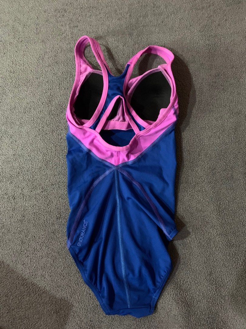 Speedo one piece swimsuit blue and pink xs, Women's Fashion, Swimwear