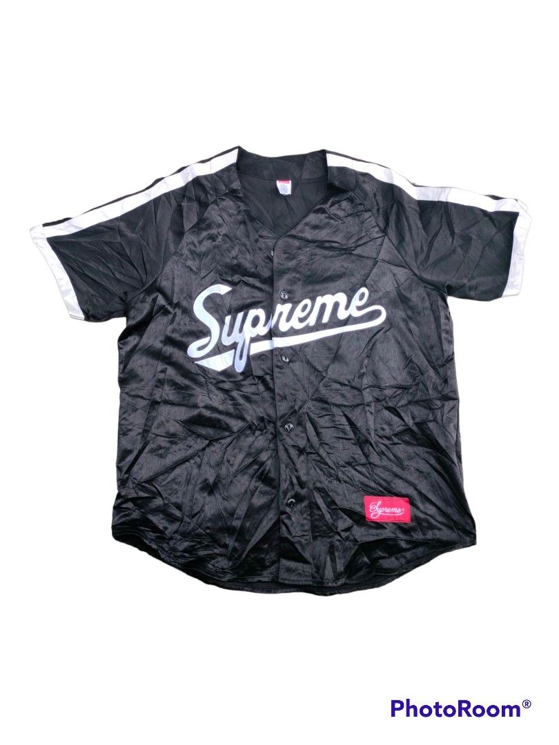 Supreme satin baseball jersey, Men's Fashion, Activewear on Carousell
