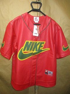 Nike x Supreme FW19 Leather Baseball Jersey, Men's Fashion, Coats