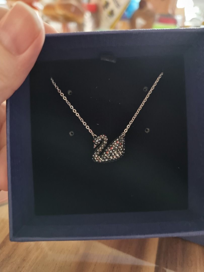 Valentines day Swarovski swan necklace