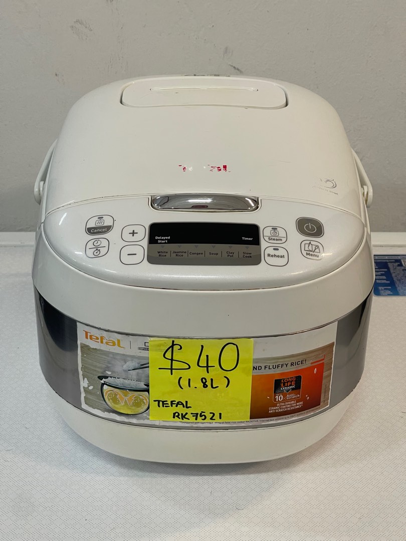 TEFAL RK7521 DELIRICE FUZZY LOGIC RICE COOKER (1.8L) Condition 7/10 40, TV & Home Appliances