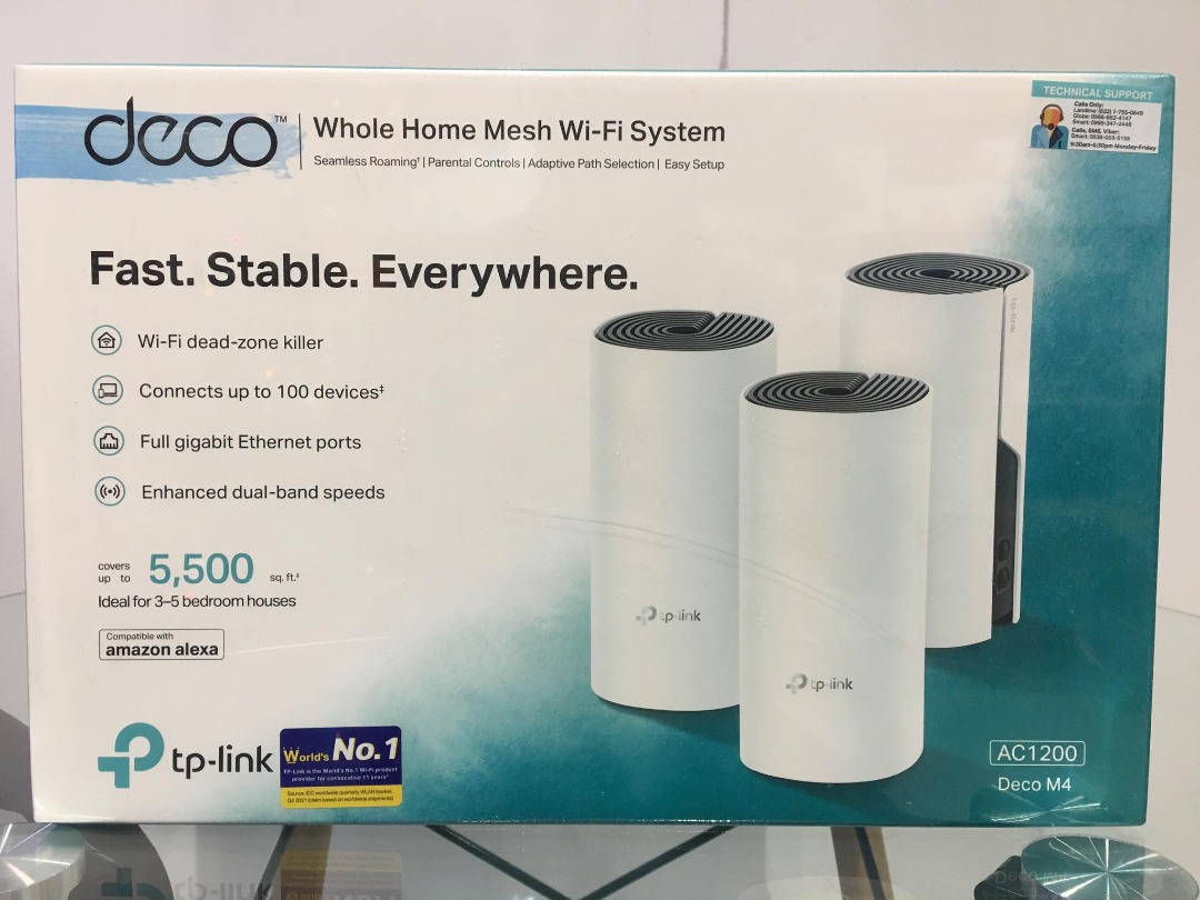 TP-Link Deco M4 AC1200 Whole Home Mesh WiFi System Full Gigabit Port ...