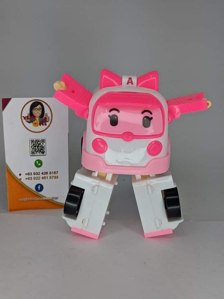 Transforming Robocar poli toy (Amber ) (Category: Kids Toys) located in Quezon City. Submitted by gervincho (Listing ID 1210125431, Image 1). Description: • Brand new • Material: ABS material • Car size: L: 6cm × W: 8.7cm × H: 6.5cm • Robot size: L: 10 cm × W: 6.5 cm × H: 11 lcm * 0-2cm error due to manual measurement • Open for pick up or COD (plus shipping fee). • Open for reservations (with advance payment required)..